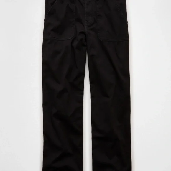 American Eagle Women’s Stretch Low-Rise Baggy Utility Pants Small Onyx Black - Picture 4 of 10